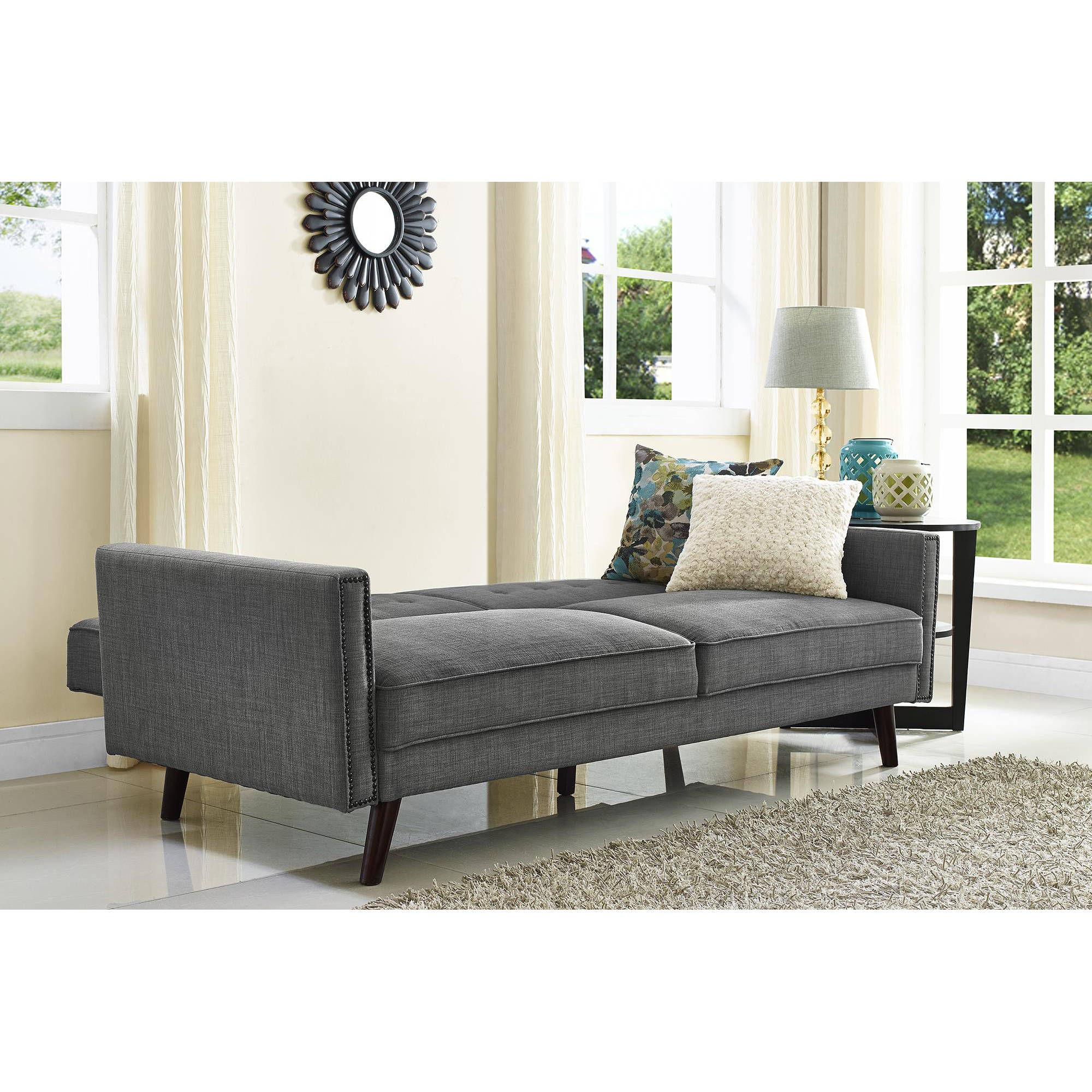 Better Homes and Gardens Rowan Linen Futon, Grey