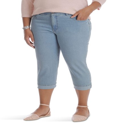 - Women's Plus Comfort Waist Cuffed Capri