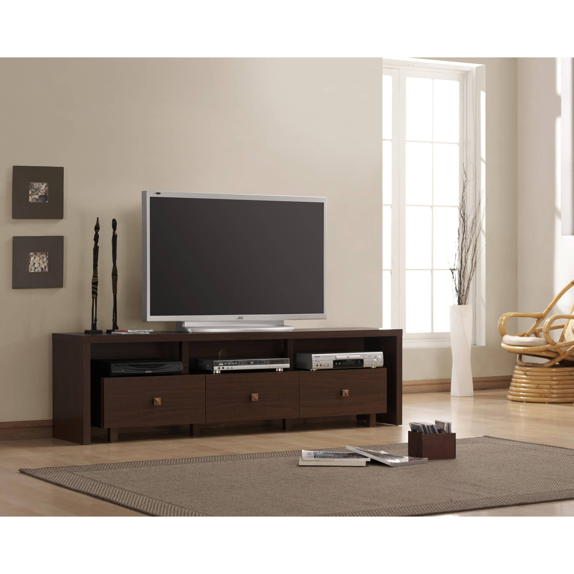 Techni Mobili Palma 3 Drawer TV Cabinet, Multiple finishes for TVs up to 70''