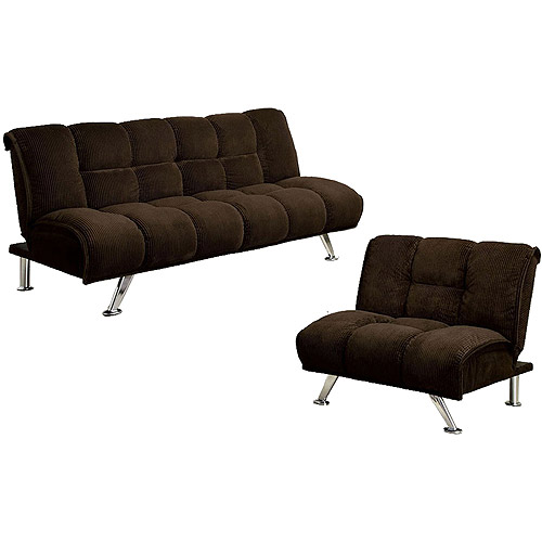 Furniture of America Maybelle Futon Convertible Sofa Bed, Espresso