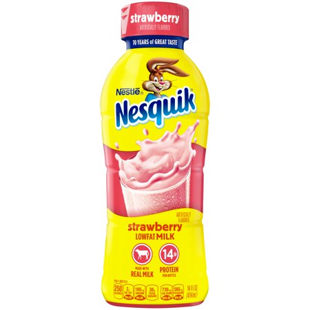 nesquik strawberry milk bottle fat low oz fl walmart nestle