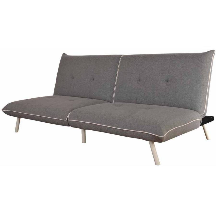 Mainstays Extra-Large Futon with Contrast Piping, Grey/White