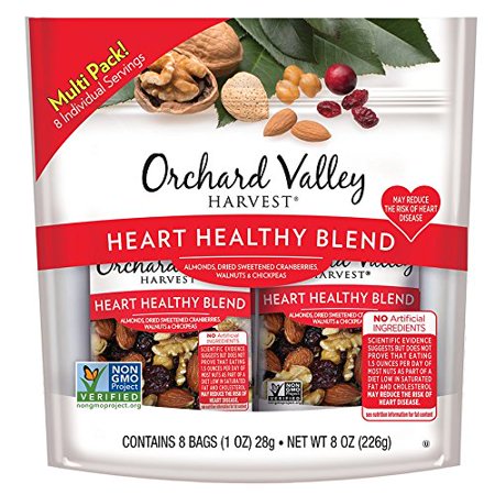 Orchard Valley Harvest Heart Healthy Blend Trail Mix, 1Oz Bags, 8