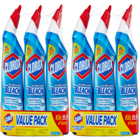 (2 pack) Clorox Toilet Bowl Cleaner with Bleach, Rain Clean - 24 oz, 3 Pack