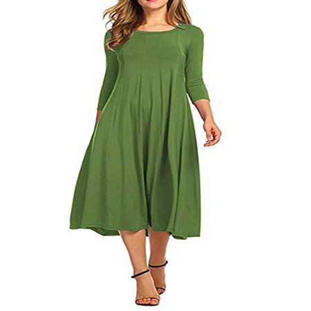 Women Dress Clearance Casual Half Sleeve Loose Ladies Evening Long Maxi