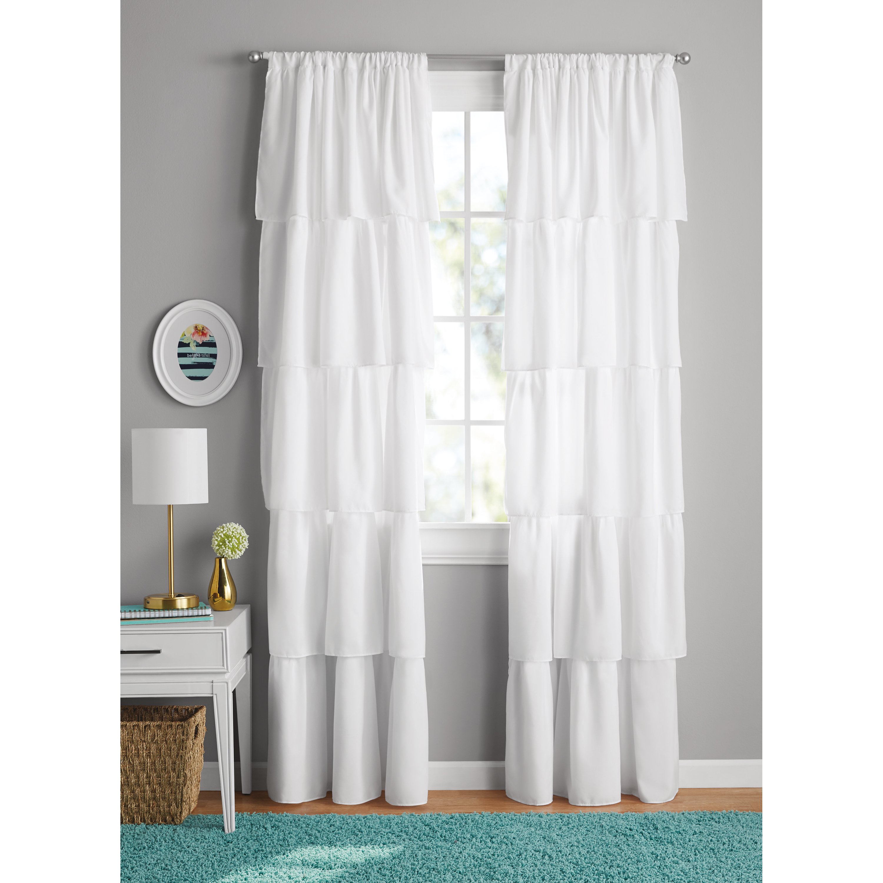 Your Zone Ruffle Girls Bedroom Curtain