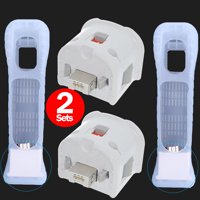 2 Sets Motion Plus MotionPlus Adapter Sensor & Silicon Case Cover for Nintendo Wii Remote Controller