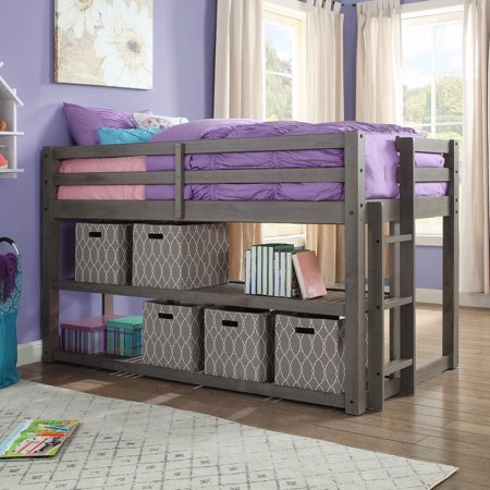 Better Homes and Gardens Greer Loft Storage Bed with Spacious Storage Shelves, Multiple Finishes