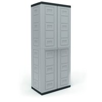 Contico 4 Shelf Plastic Garage Storage Organizer Base Utility Cabinet, Gray
