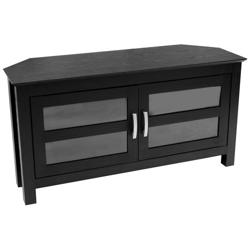 Walker Edison Black Corner TV Stand for TVs up to 48'', Multiple Colors