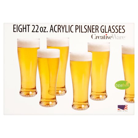 - Creative Ware 22 oz. Eight Acrylic Pilsner Glasses