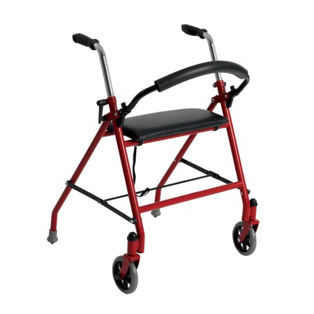 - Drive Medical Two Wheeled Walker with Seat, Red