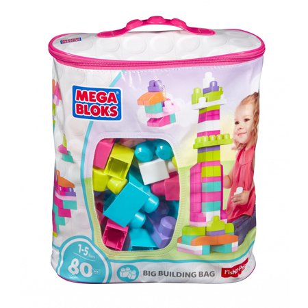 - Mega Bloks First Builders Classic Big Building Bag 80-Piece Set (Pink)