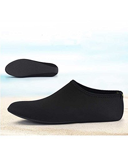 Barefoot Water Skin Shoes, Epicgadget(TM) Quick-Dry Flexible Water Skin Shoes Aqua Socks for Beach, Swim, Diving, Snorkeling, Running, Surfing and Yoga Exercise (Black, XL. US 9-10 EUR (Best Shoes For Pes Cavus)