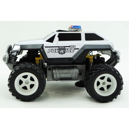 Prextex Remote Control Monster Police Truck Radio Control Police Car toys for boys Rc Car with Lights Best Christmas gift for 8-12 year old (Best Ear Protection For Monster Truck Show)