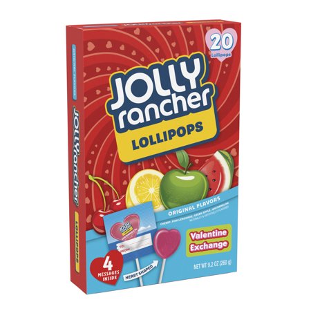 JOLLY RANCHER Valentine's Lollipops Assortment, 20 Count, 9.2 oz ...