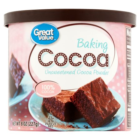 Great Value Unsweetened Baking Cocoa, 8 oz