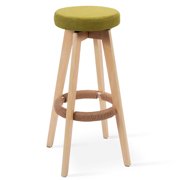 Bar Height Chairs 29 Inch Swivel Bentwood Barstool Round Seat Dining Chair Kitchen Pub W Footrest