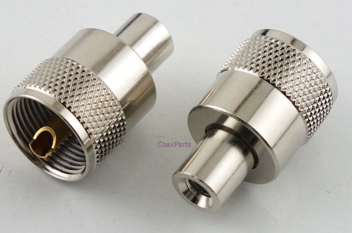 2 PCS UHF PL-259 USA Seller Push-On//Quick Male to UHF Female Connector