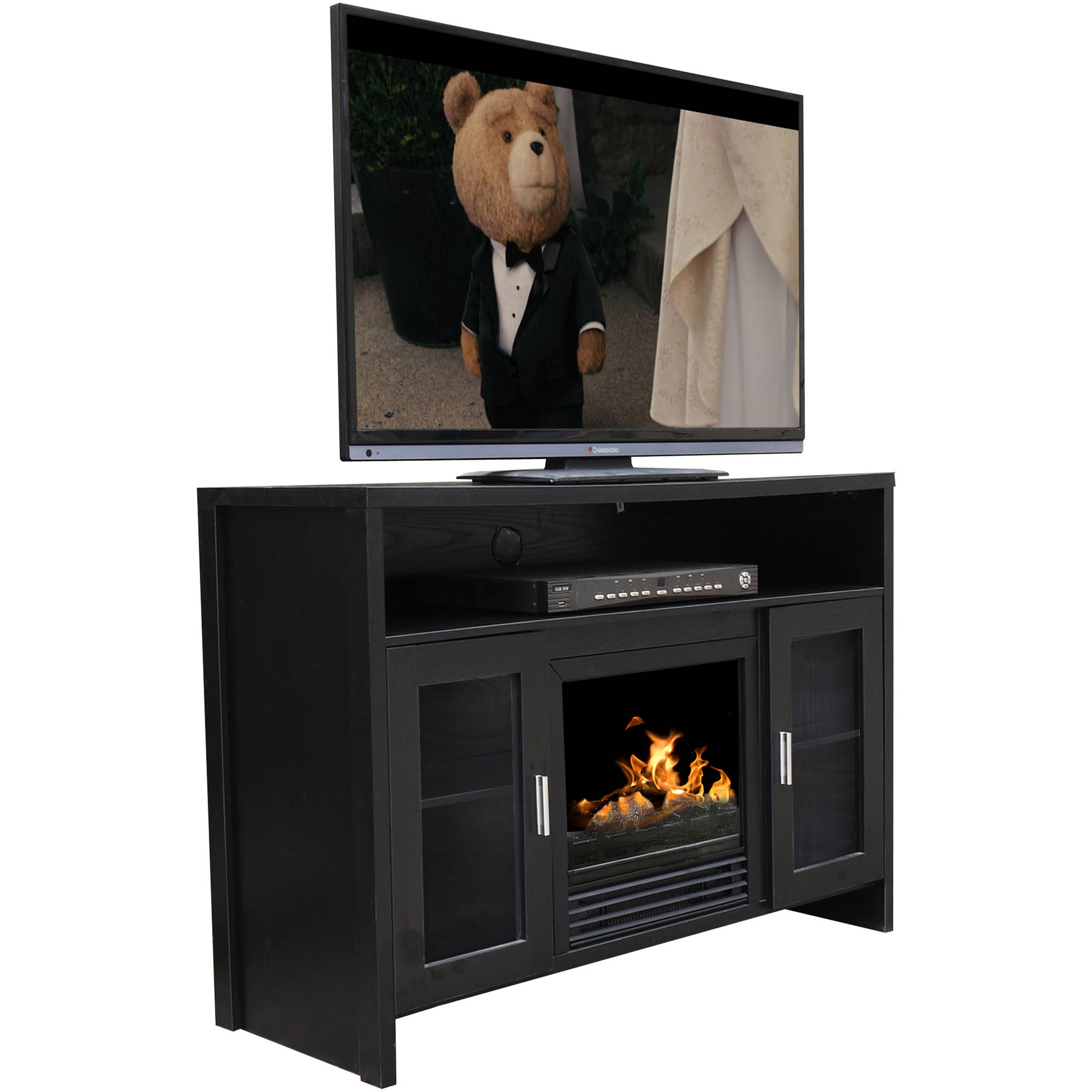 Décor Flame Hudson 42'' Media Fireplace, for TVs up to 50'', Black