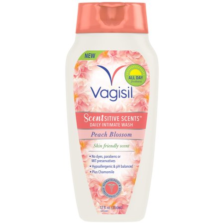 - Vagisil Scentsitive Scents Daily Intimate Vaginal Wash, Peach Blossom Scent, 12 Fluid Ounce Bottle