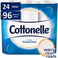 Cottonelle Ultra CleanCare Toilet Paper, 24 Mega Rolls (=96 Regular Rolls)