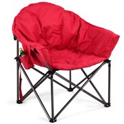 Bag Chairs Costway Oversized Saucer Moon Folding Camping Chair Padded Seat W Cup Holder Carry Bag