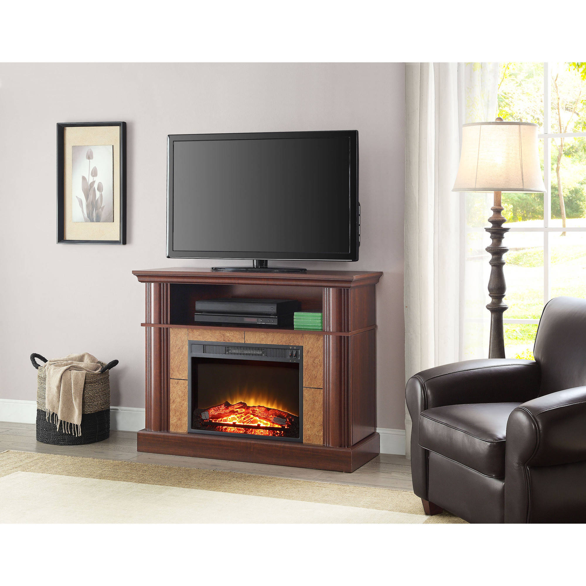 Better Homes and Gardens Cherry Media Fireplace for TVs up to 54''