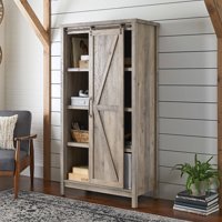 Better Homes & Gardens 66" Modern Farmhouse Storage Bookcase Cabinet, Rustic Gray Finish