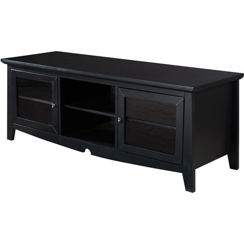 Ebony TV Stand with Doors, for TVs up to 60''