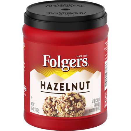 Folgers Hazelnut Artificially Flavored Ground Coffee, (Best Decaf Hazelnut Coffee)
