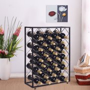 Liquor Cabinets Gymax 32 Bottle Wine Rack Metal Storage Display Liquor Cabinet W Gl Table Top