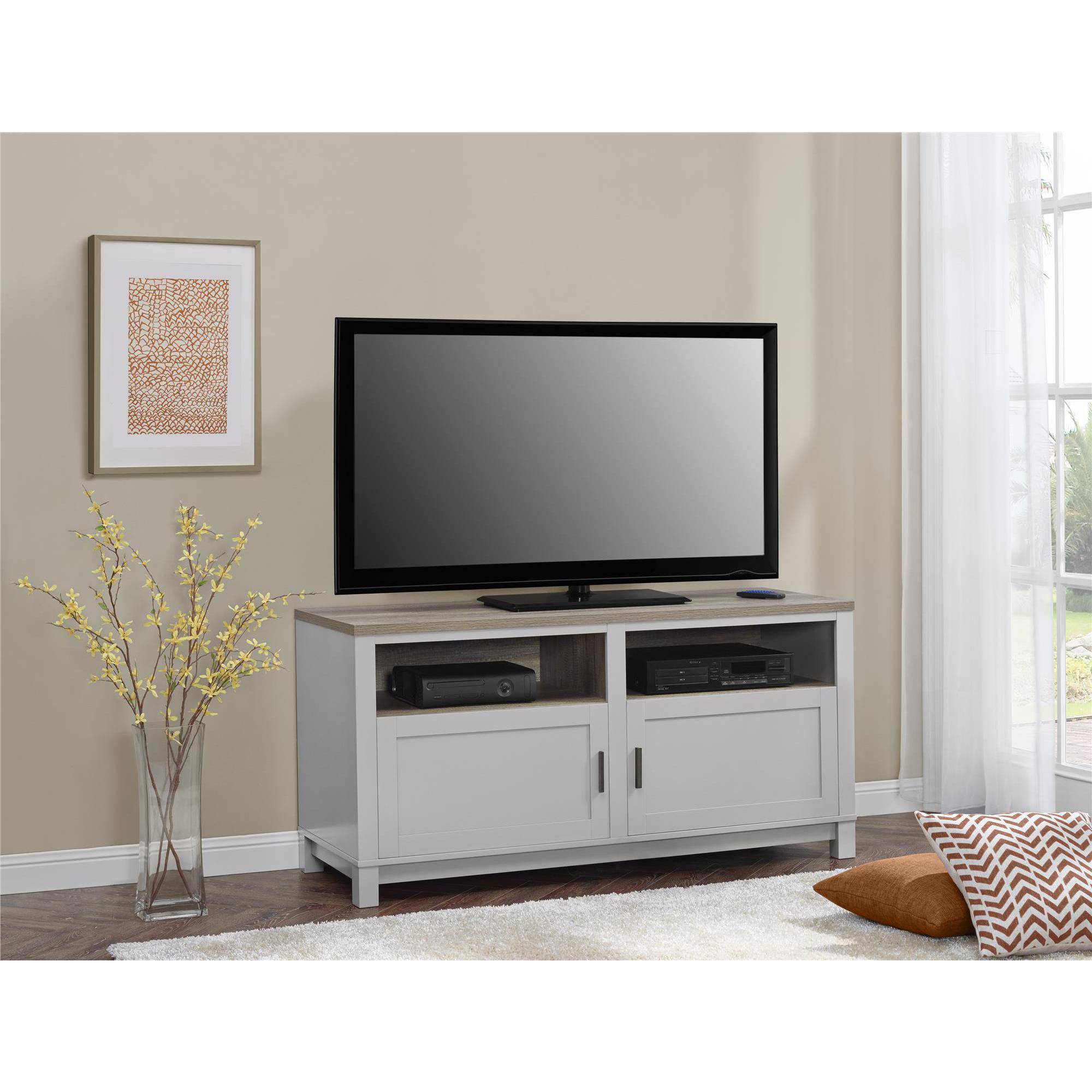 Better Homes and Gardens Langley Bay TV Stand for TVs up to 60'', Gray/Sonoma Oak