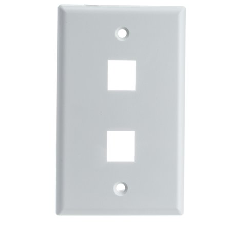 - ACL Keystone 2 Port, Single Gang Wall Plate, White, 1 Pack