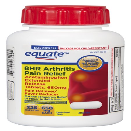 Equate Arthritis Pain Relief  Extended Release Caplets 650 