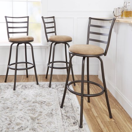 Mainstays Adjustable-Height Swivel Barstool, Hammered Bronze Finish, Set of (Best Swivel Bar Stools)