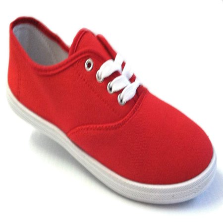 Shoes 18 Womens Canvas Shoes Lace up Sneakers 18 Colors Available (7.5 B(M) US, Red (Best Lace Up Shoes)