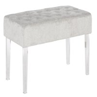 Linon Ella Acrylic Leg Bench, 18 inch Seat Height, Multiple Colors