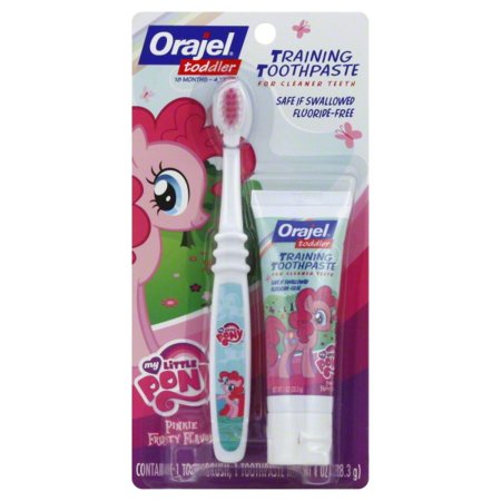 - Orajel My Little Pony Toddler 18 Months - 4 Years Pinkie Fruity Flavor Training Toothpaste, 1.0 OZ