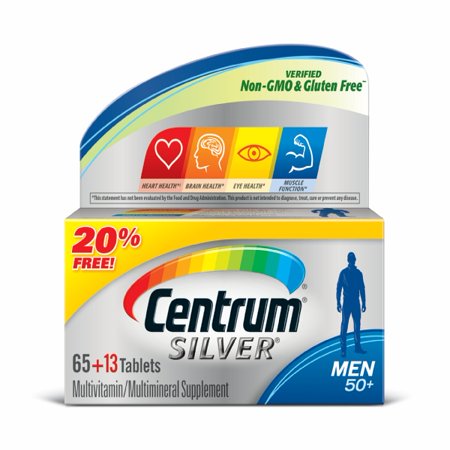 Centrum Silver Men 50+ Multivitamin Tablets, 78 Ct Bonus - Walmart.com