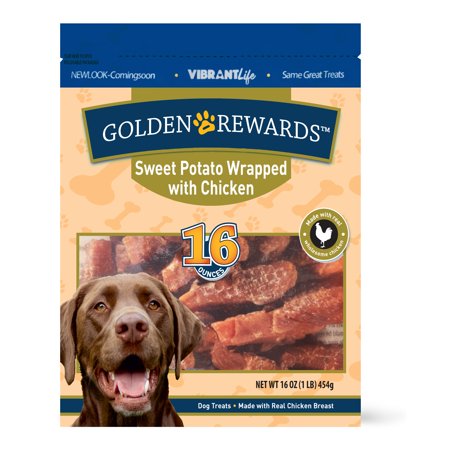 Golden Rewards Sweet Potato Wrapped with Chicken Dog Treats, 16 oz