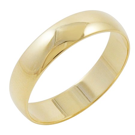 5mm Oval Ring Setting Oxford Ivy Men's 10K Yellow Gold 5mm Traditional Plain Wedding Band (Available Ring Sizes 7-12 1/2) ()