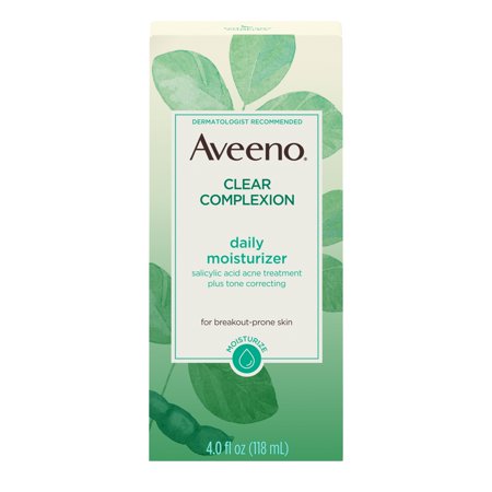 Aveeno Clear Complexion Acne-Fighting Face Moisturizer with Soy, 4 (Best Face Cream For Acne And Dark Spots)