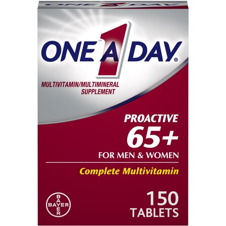 One A Day Proactive 65+, Men & Womenâs Multivitamin Supplement including Vitamins A, C, B6, B12, Calcium and Vitamin D, 150