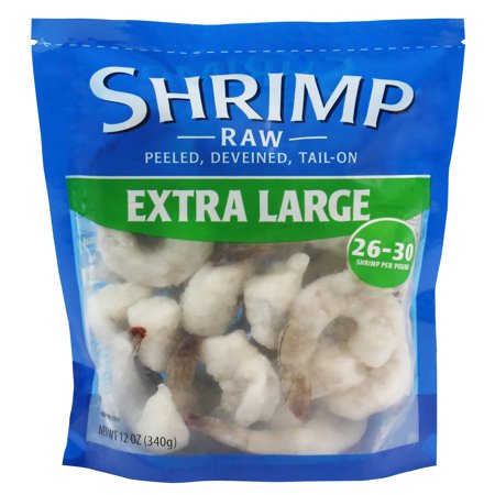Frozen Raw Extra Large Peeled and Deveined Shrimp, 12
