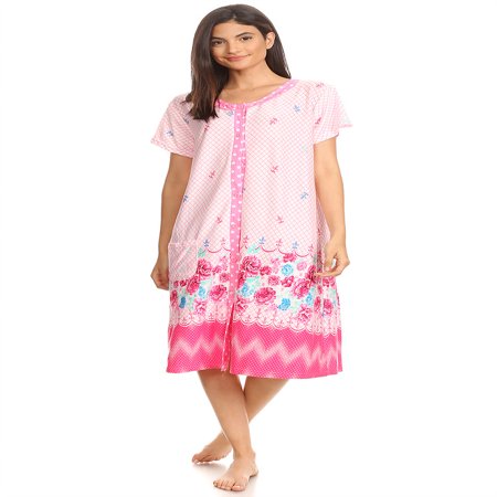Mom Ladies Nightshirt - 810 Womens Nightgown Sleepwear Cotton Pajamas - Woman Sleeveless Sleep Dress Nightshirt Pink # 58 XXL