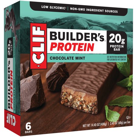 Clif Builder'sÂ® Chocolate Mint Protein Bar 6-2.4 oz. (Best Muscle Builder On The Market)