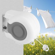 Indoor Clotheslines 13m Wall Mounted Retractable Double Clothes Drying Line Indoor Outdoor Washing Landry Tool