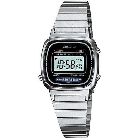 Ladies' Digital Alarm Watch, Stainless Steel (Best Brand Watches For Ladies In Usa)