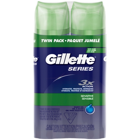 4 Counts - Gillette Series Sensitive Shave Gel, 7oz., 2 Packs of (Best Aerosol Shaving Cream)